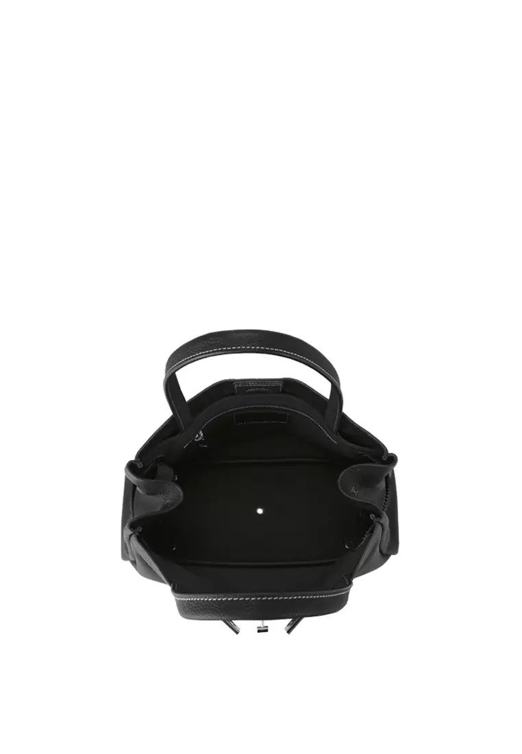 SAOIRSE Soft Structural Belt Tote Bag - Black / Silver