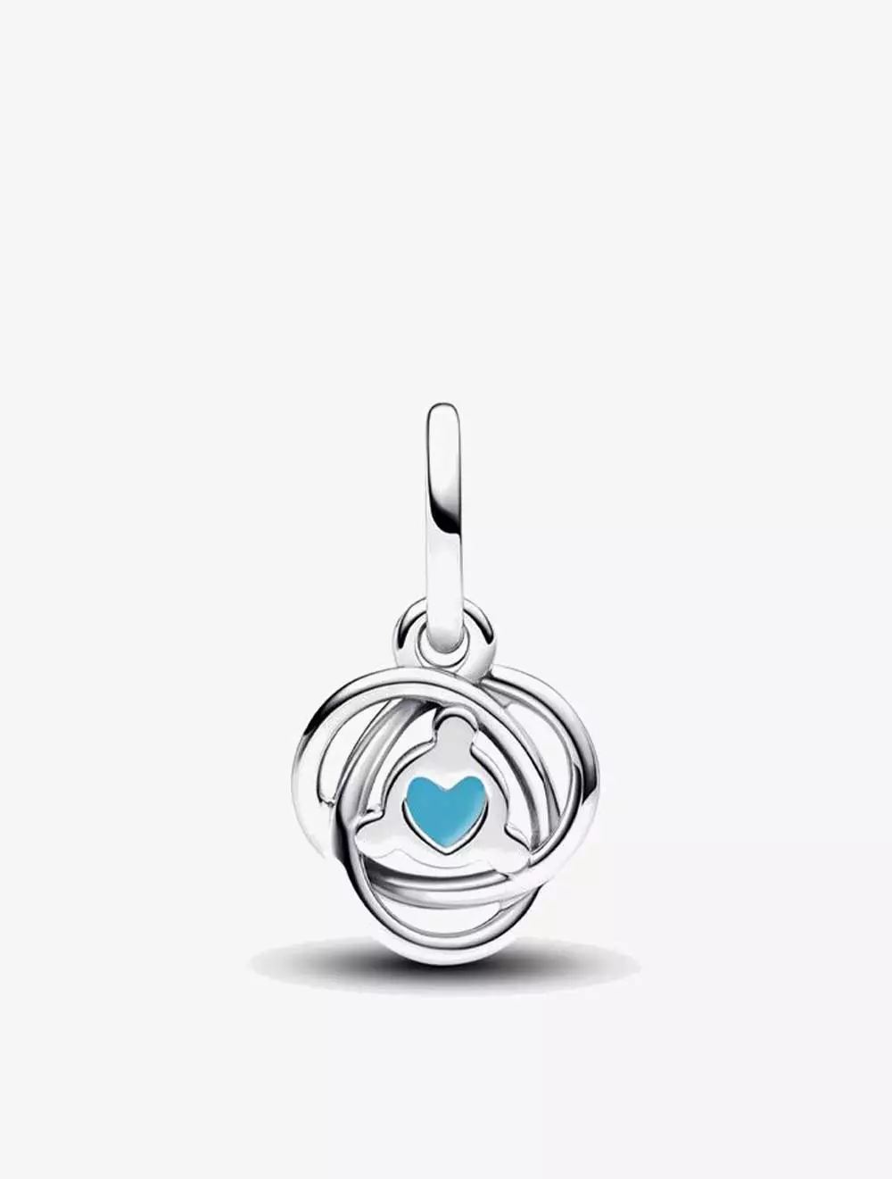 Sterling silver dangle with capri blue crystal and clear cubic zirconia