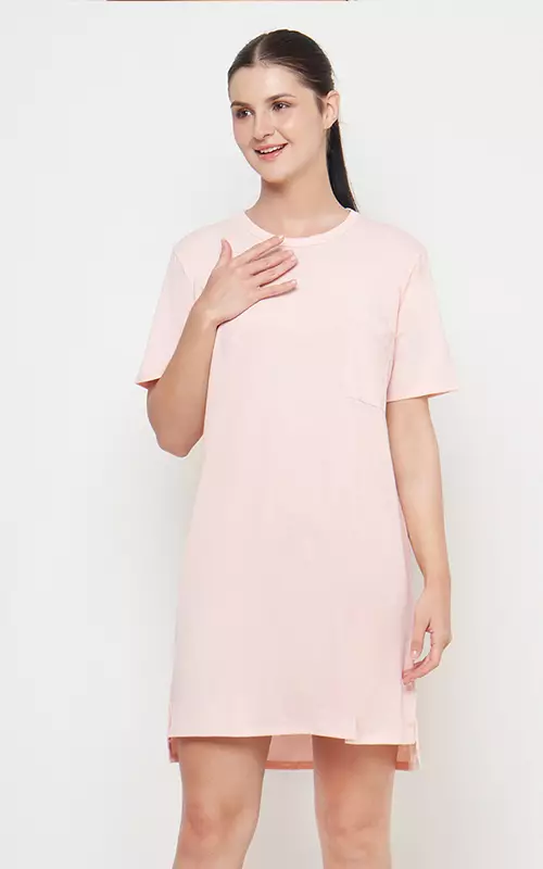 Classic Comfort Dress N30-NE3059 - Salmon Light Pink