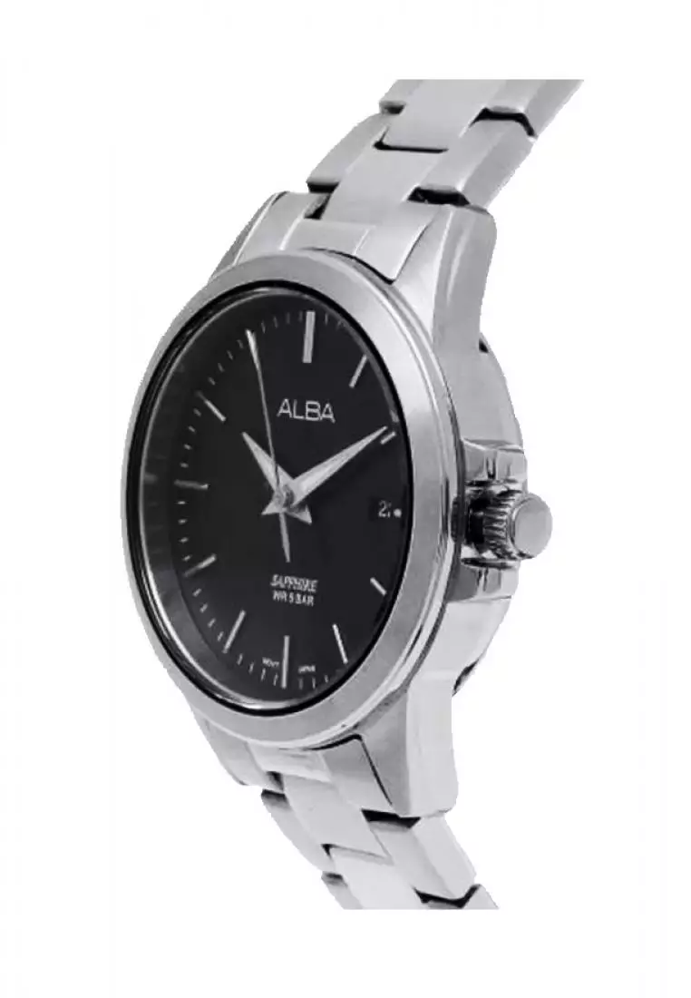 Jam Tangan Wanita Alba Original Garansi Resmi AH7S45 AH7S45X1 Strap Stainless Steel Silver
