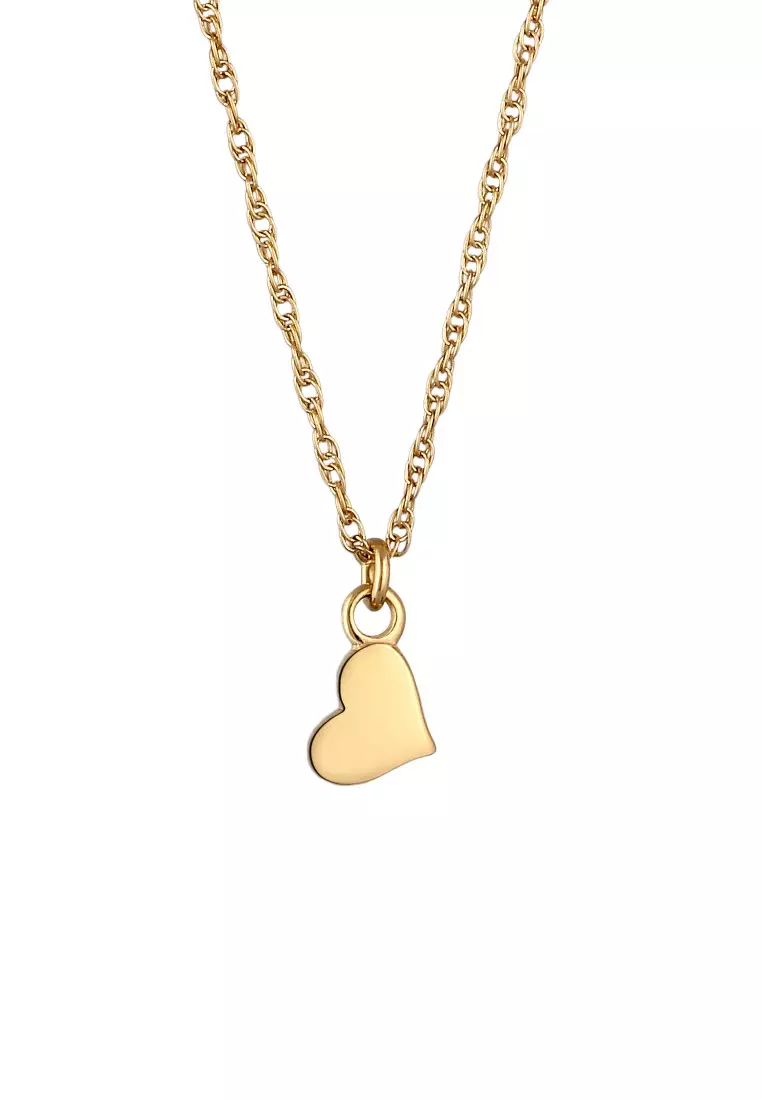 Kalung Perhiasan Perak 925 Wanita Liontin Heart Gold Plated