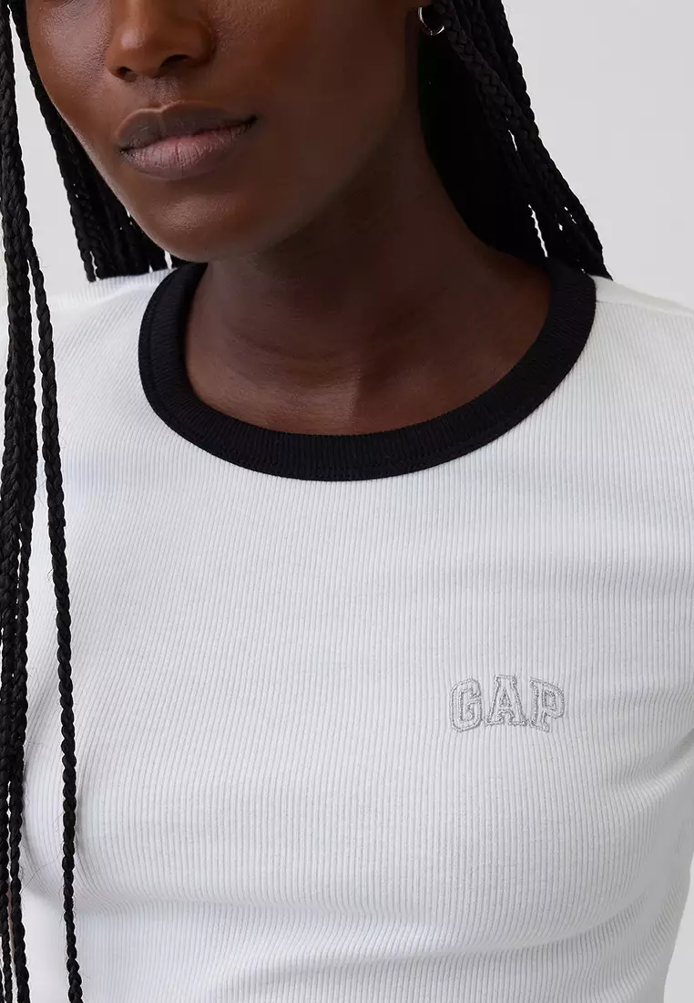 Ribbed Mini Logo T-Shirt