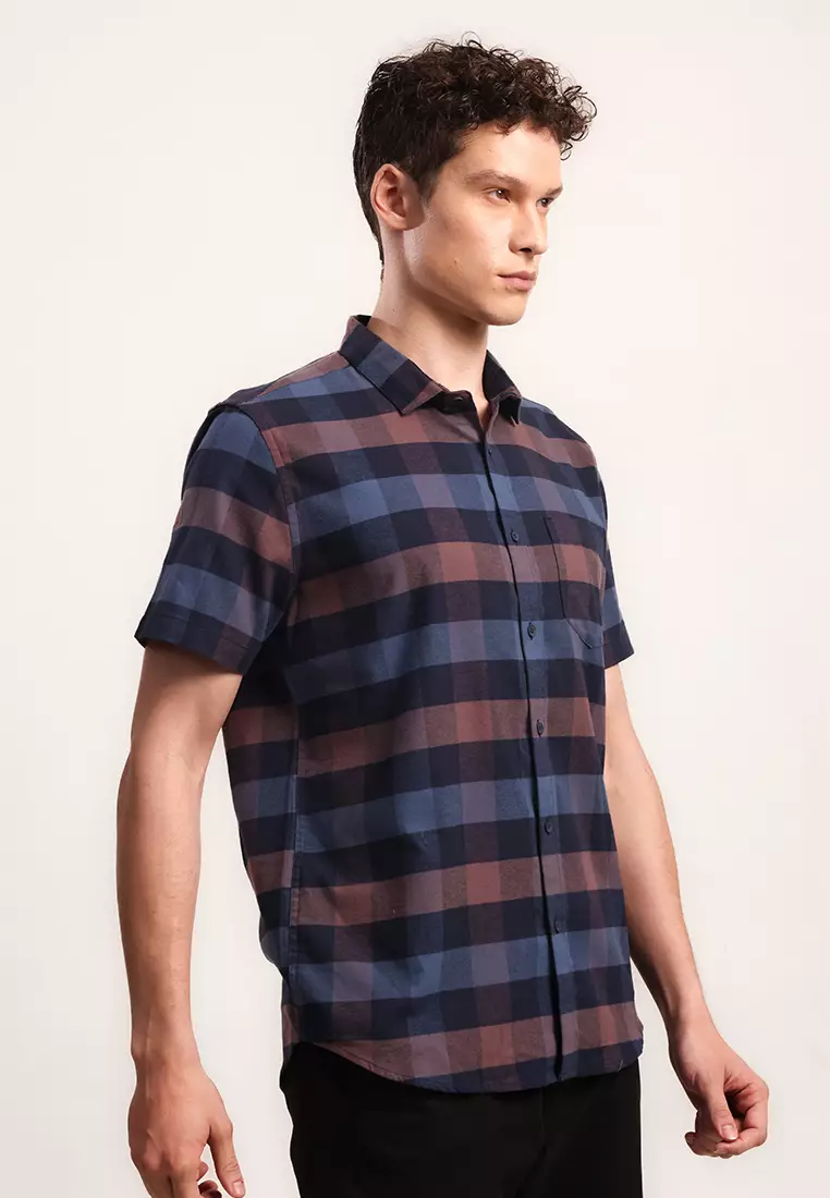 MOC Kemeja Lengan Pendek Pria Briscoe - Navy