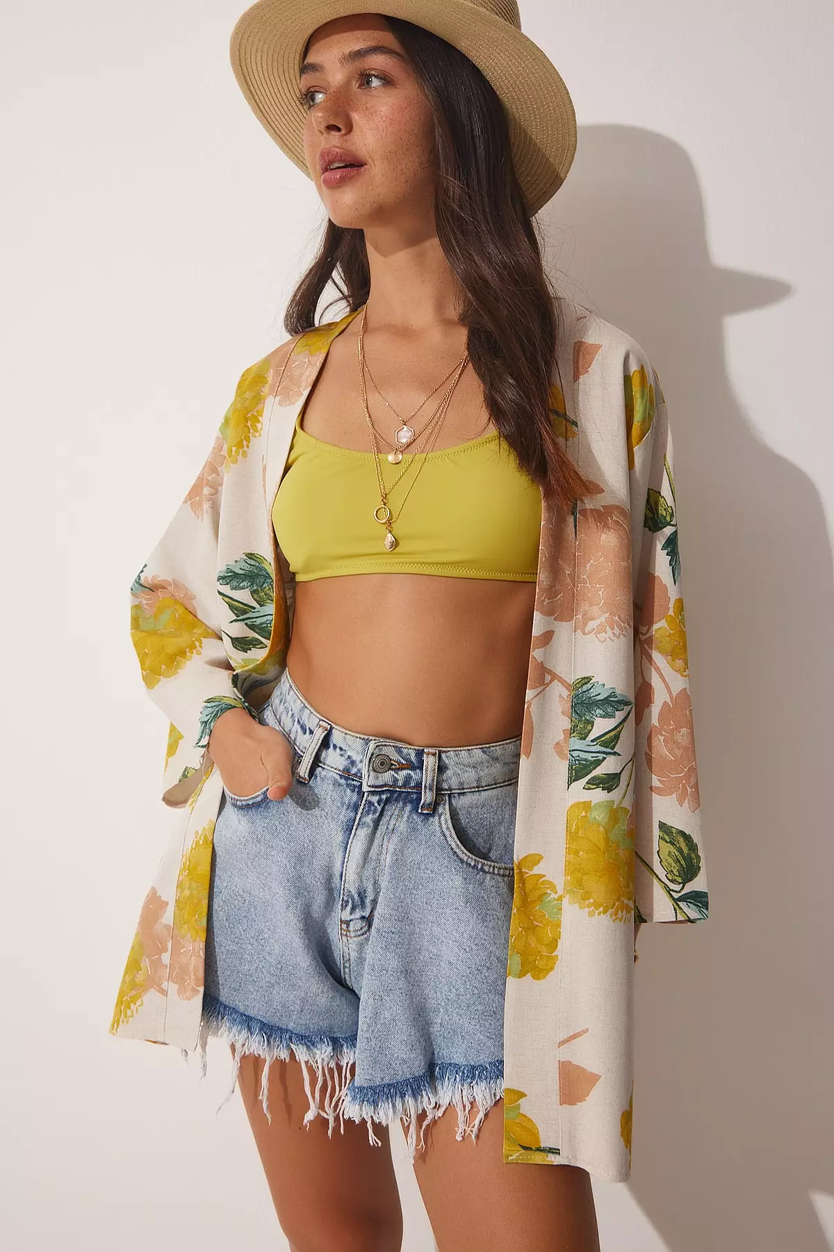 Patterned Beach Kimono Cardigan