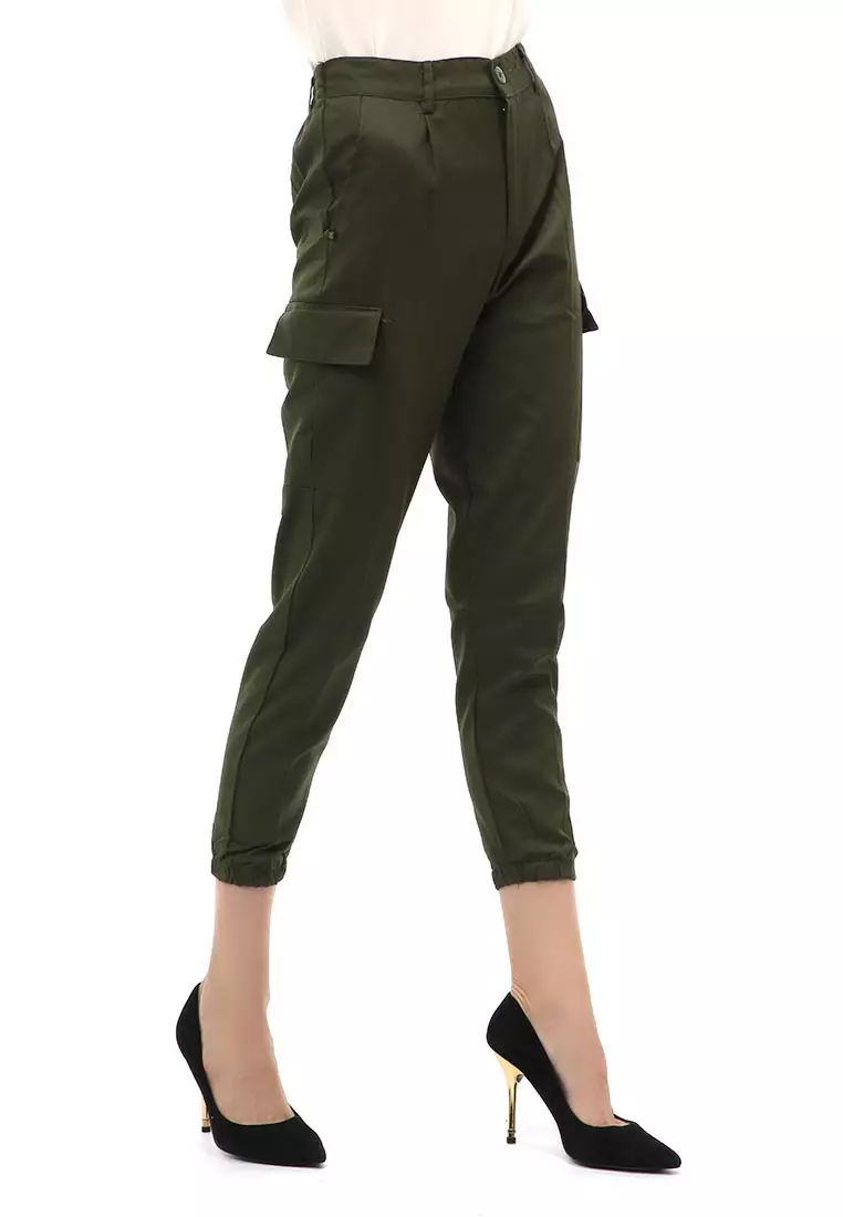 Jourel Jogger Pants Kasual Wanita Material Cotton ORIGINAL - Army