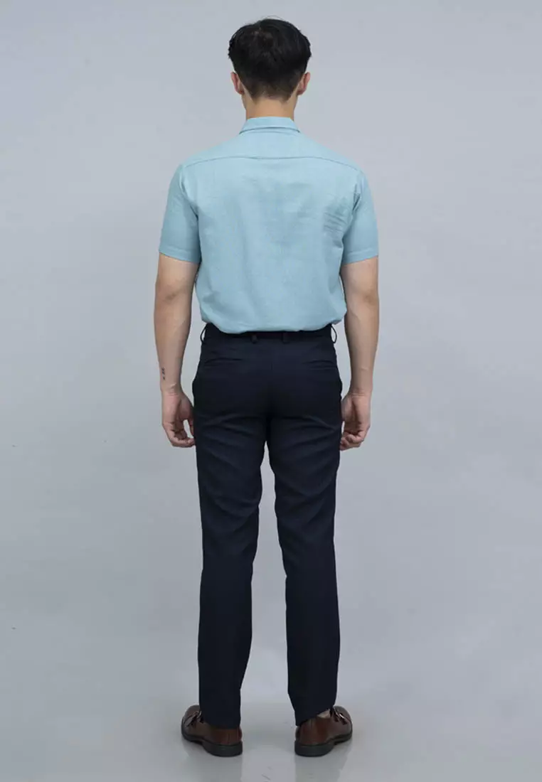 Houseofcuff Kemeja Pria Lengan Pendek Slim Fit Turquoise