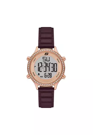 Montre SKC Quartz Pour Femme - Boîtier Et Cadran Argenté, Bracelet Cuir Marron - Style Tonneau Casual - NEUVE