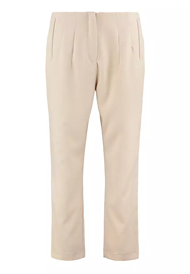 Plus Size Cigarette Woven Trousers