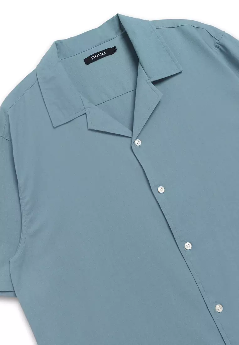 DRUM Relaxed Fit Short Sleeve Shirt- Blue