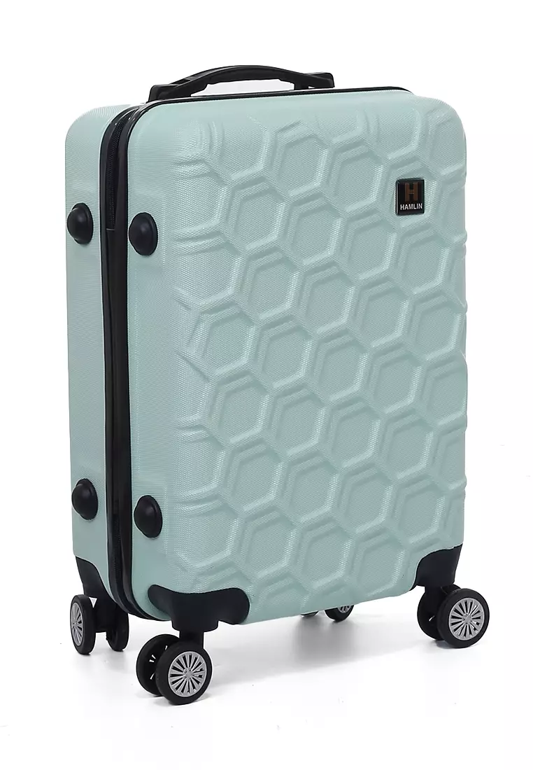 Carlton Koper Hardcase Desain Hexagon Size 20 Inch Suitcase Unisex with Rear Compartment Rubber Slot Material ABS+PVC Coated ORIGINAL - Mint