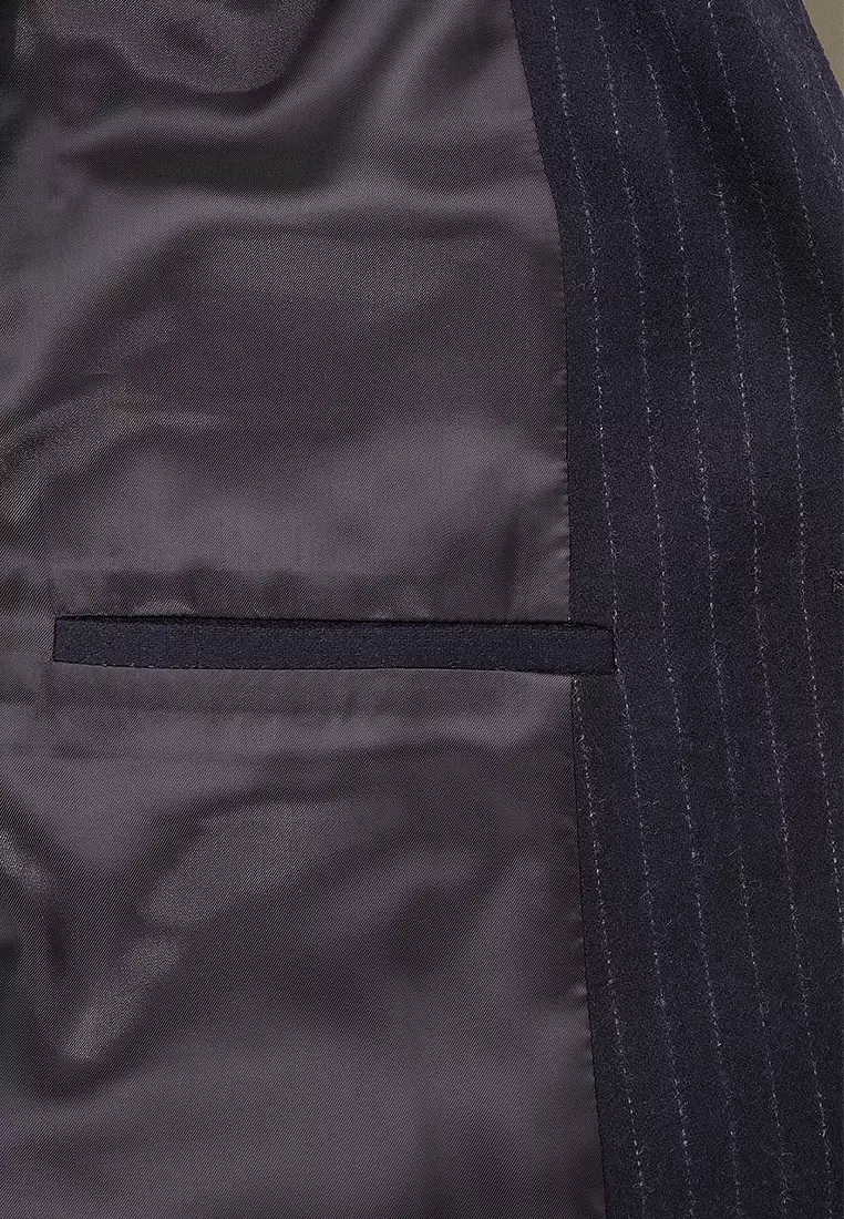 Pinstriped Wool Blazer - Regular