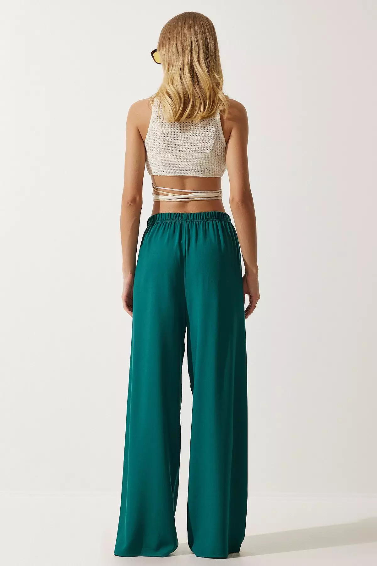 Elastic Wide Leg Pants