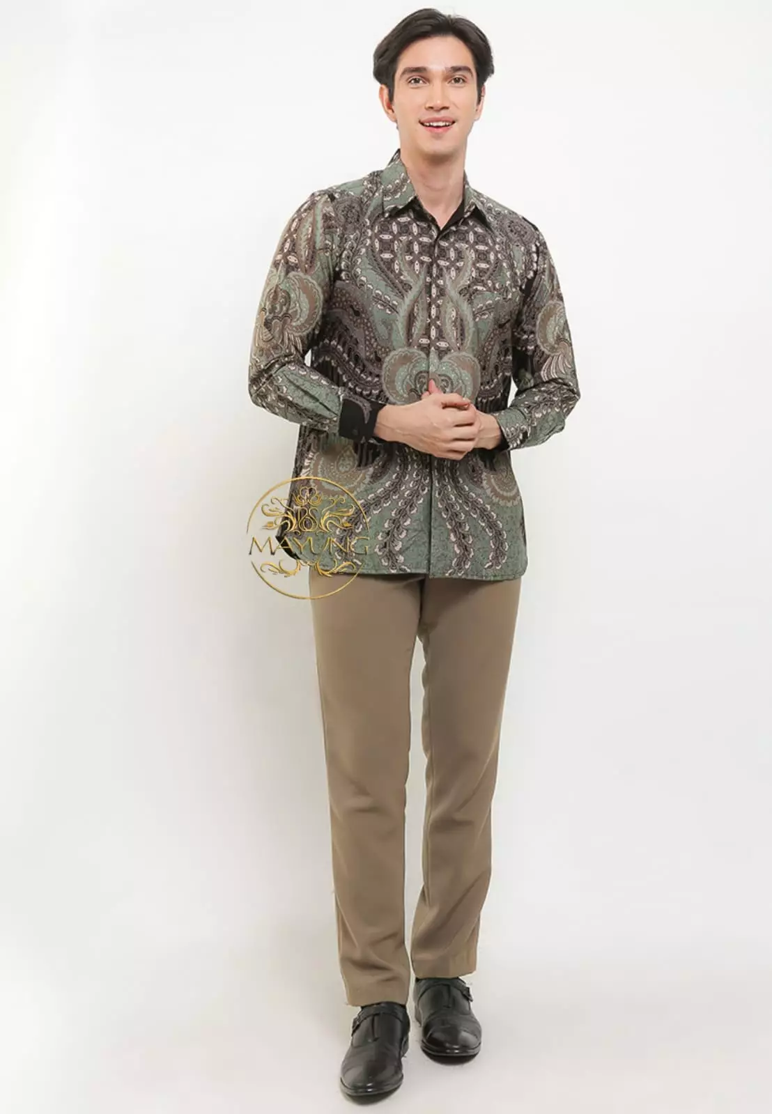 kahiyang Ijo Kemeja Batik Pria Premium Slimfit Modern Lengan Panjang