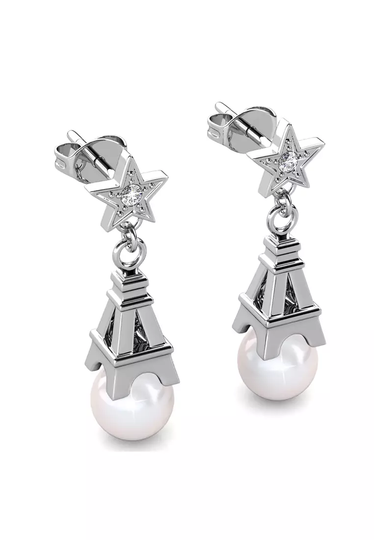 Twinkling Paris Earrings WG - Anting Crystal Swarovski by Her Jewellery