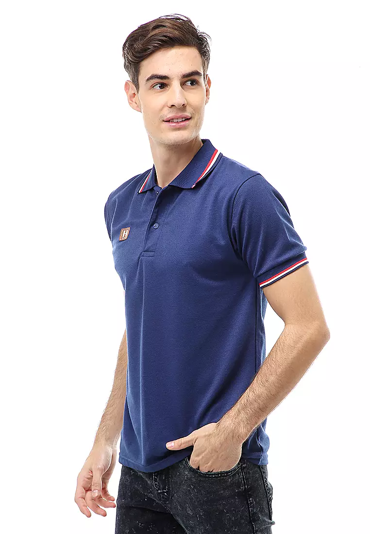 Jack Atasan Formal Kaos Polo Pria Short Sleeve Material Cotton ORIGINAL - Navy