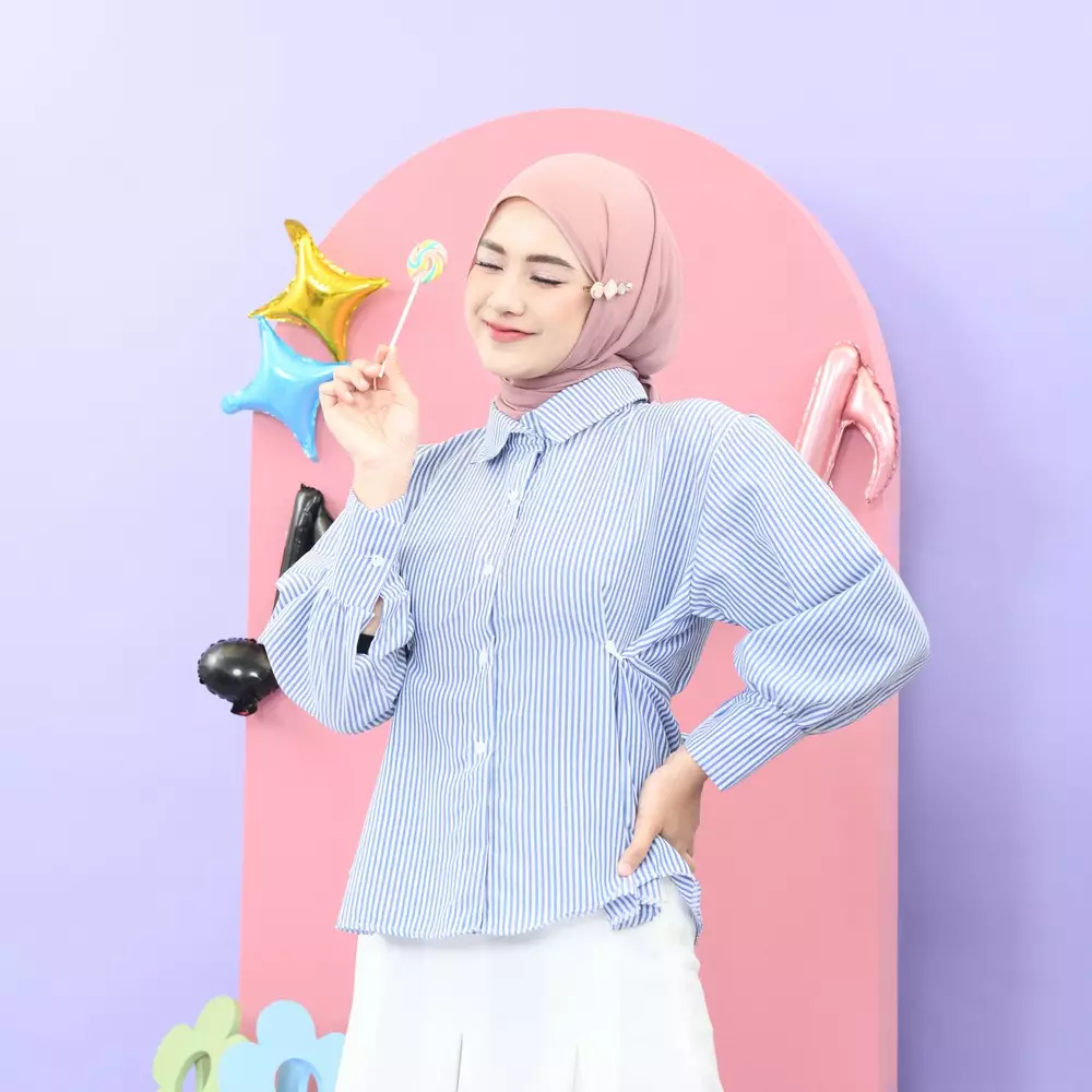 Dyandra Kemeja - Stripe Blue M19735 R44S4