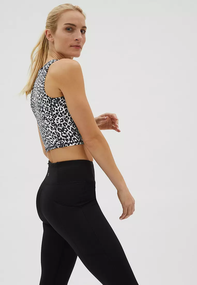 Printed Scoop Neck Crop Top
