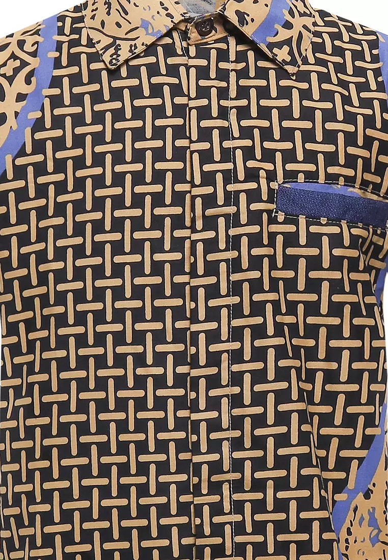 Hem Anak Batik Laki Laki Delilo Brown Lengan Pendek