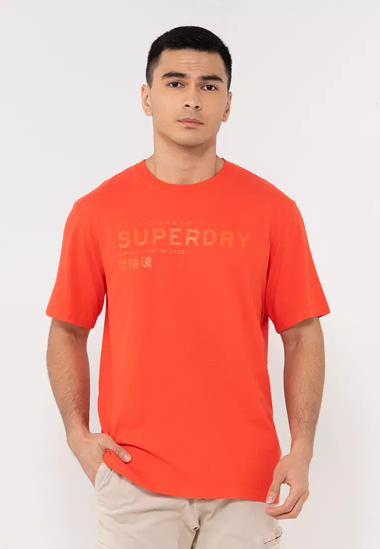 Buy Superdry Organic Cotton Code Stacked Logo T-Shirt - Superdry Code ...