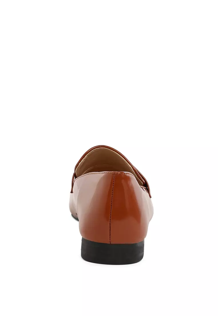 Flat Heel Loafers In Brown