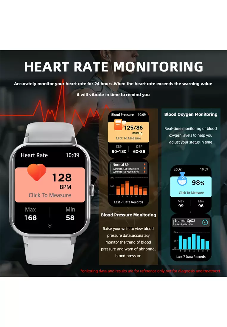 SmartWatch ZL54C Jam Pintar Full Touch Screen 1.83inci Olahraga BT Call Jam Tangan Wanita/Pria grey dengan tali jam gratis