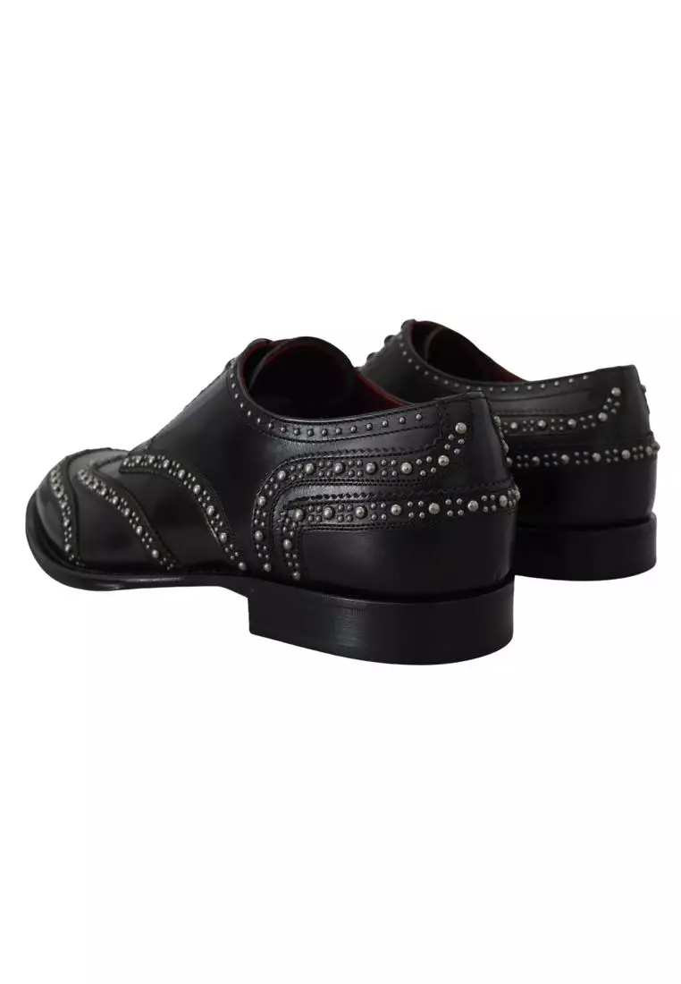 Mens black studded dress shoes clearance