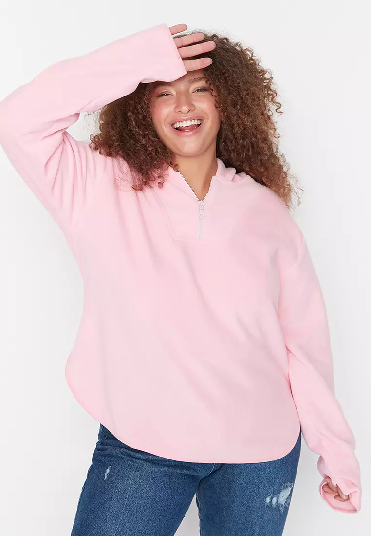 Plus size pink sweatshirt sale