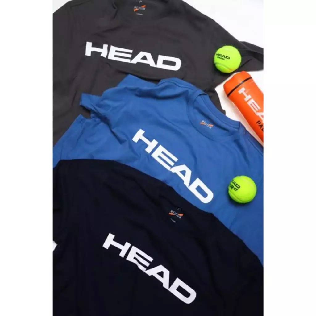 HEAD T-Shirt Men Cotton Blue- Kaos Pria (Biru)