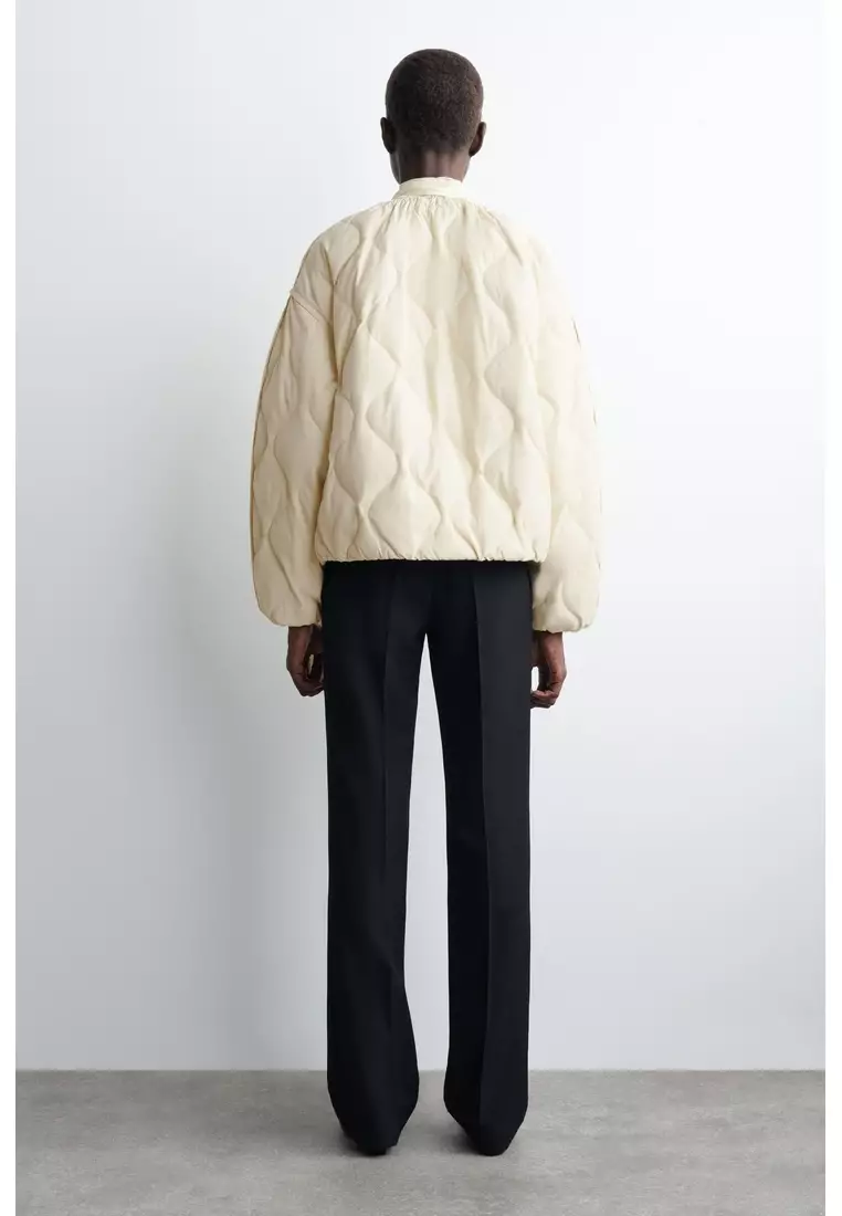 GATHERED QUILTED DOWN JACKET
