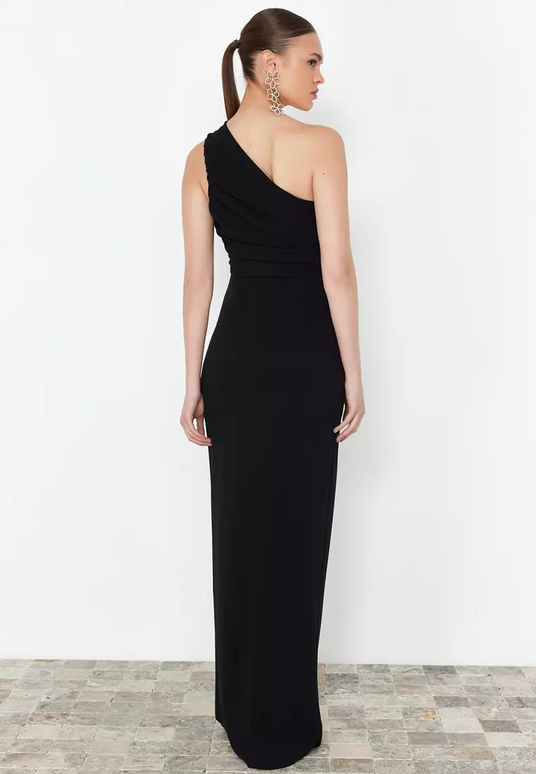 Abito Lungo Sexy Bodycon Missufe – Senza Maniche, Con Allacciatura Al Collo E Spacco Laterale, Per Serate Eleganti