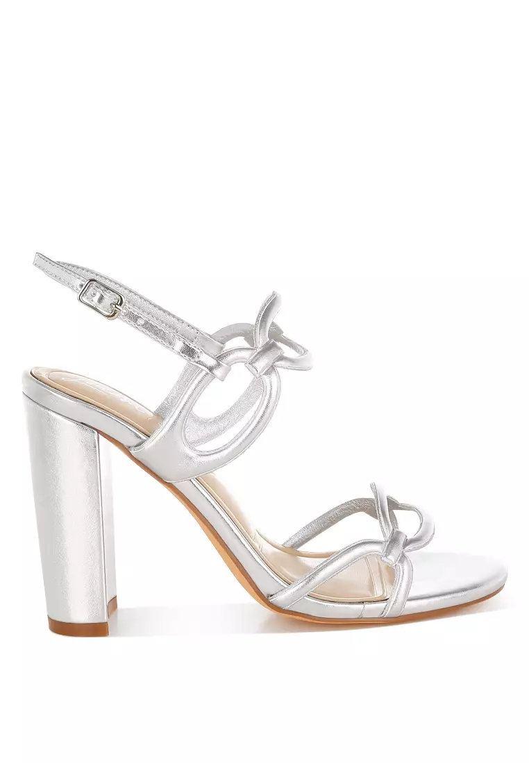 Discount on London Rag  shoes - SKU: Silver Cut Out Chain Metallic Sandals