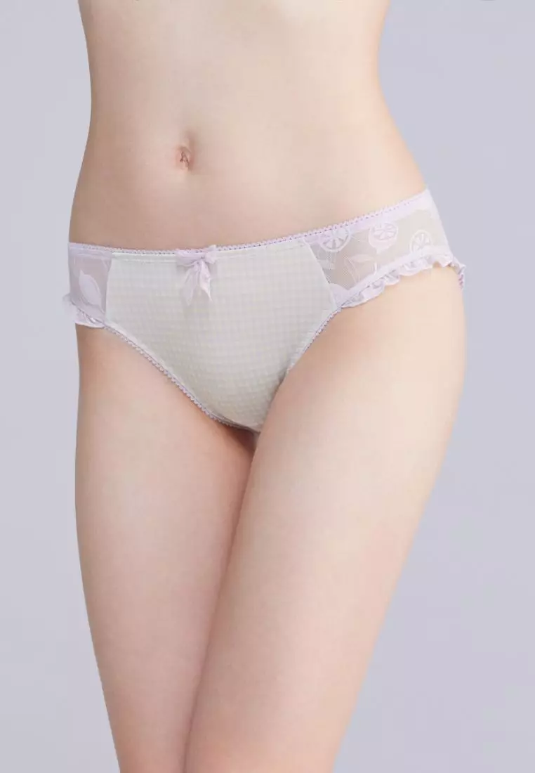 IDABEL AOP BIKINI BRIEF PANTY SOFT SEXY LACE CHECKERED-PRINT MICRO PANEL LOW RISE WOMAN UNDERWEAR FOR WOMAN GIRL PT14149