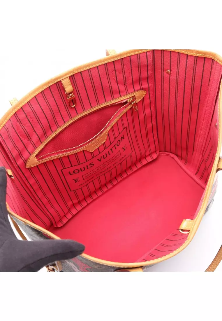 Pre-Loved Louis Vuitton Neverfull MM MonogramBay Shoulder bag tote bag PVC leather Brown multicolor