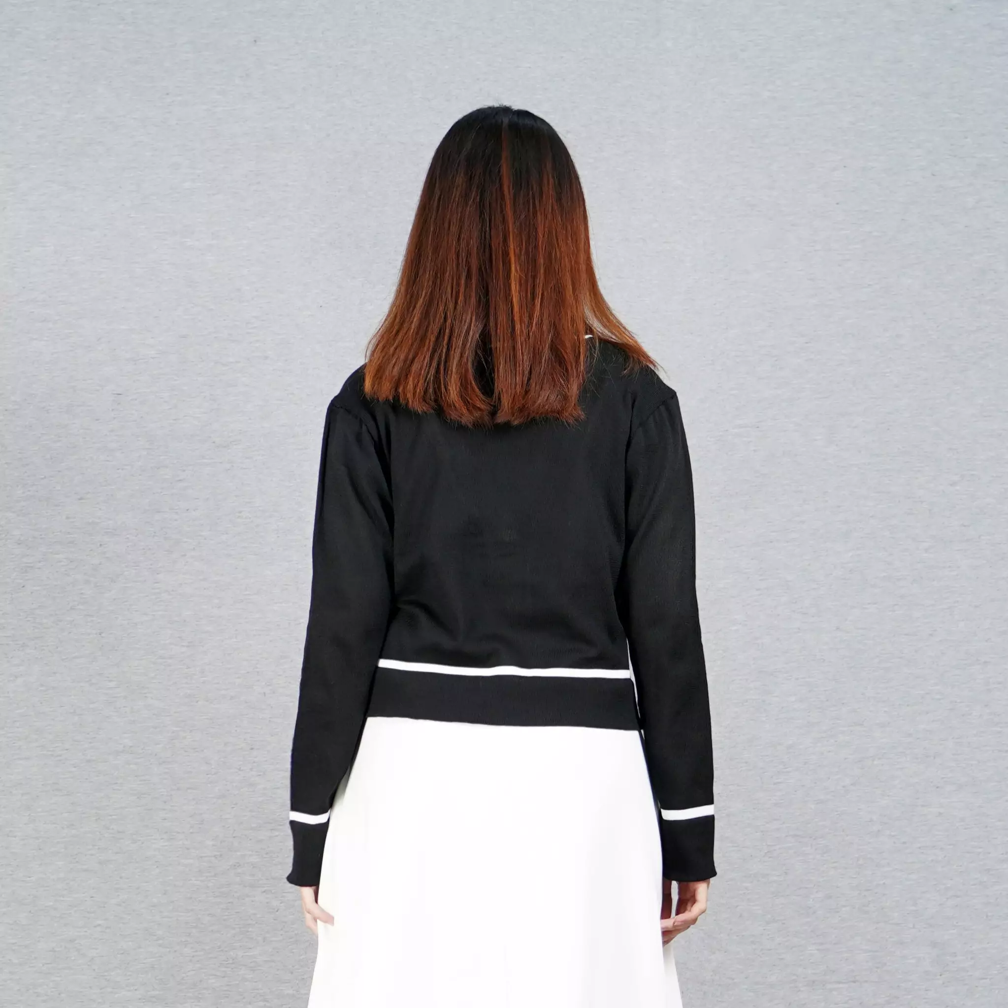 NICOLE Knit Cardigan Kardigan Rajut Wanita Cardigan Rajut Wanita - HITAM