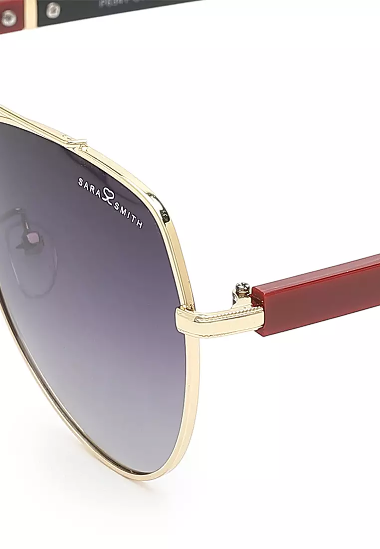 Unisex Polarized Aviator Sunglasses (Kacamata Hitam) - Emas / Abu-Abu