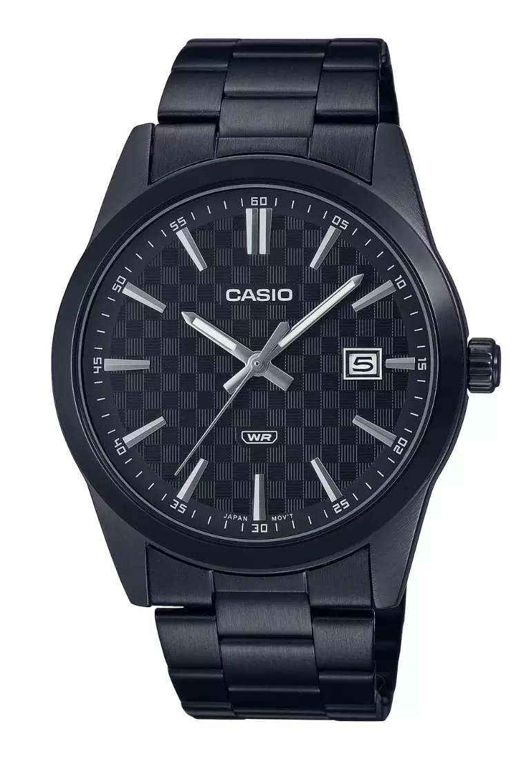 Casio analog watch black sales