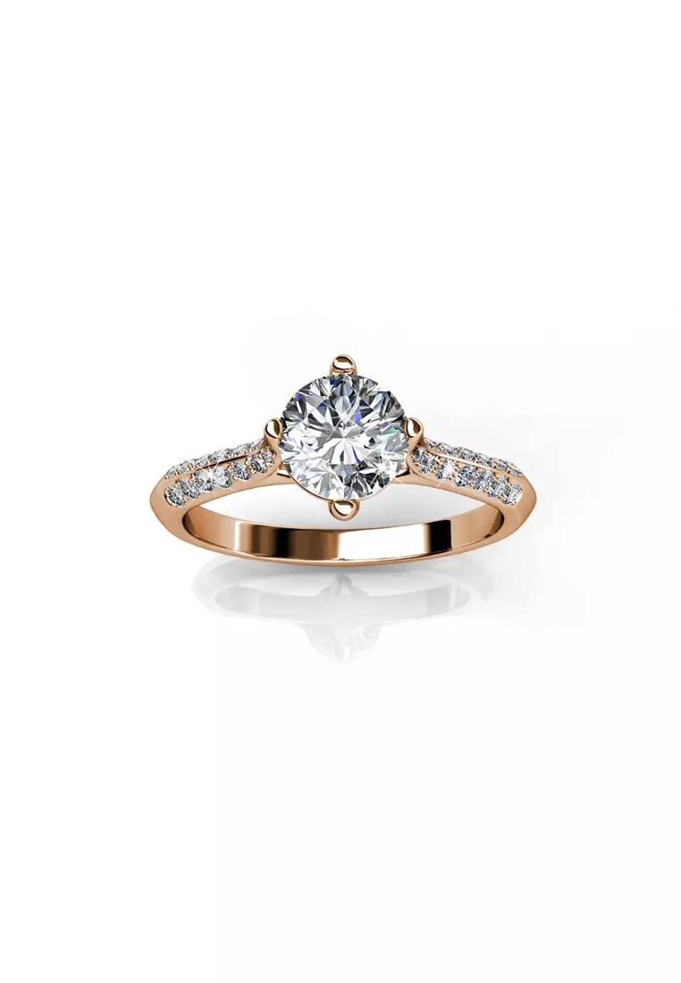 Luxx Ring (Rose Gold) - Cincin Crystal Swarovski® by Her Jewellery