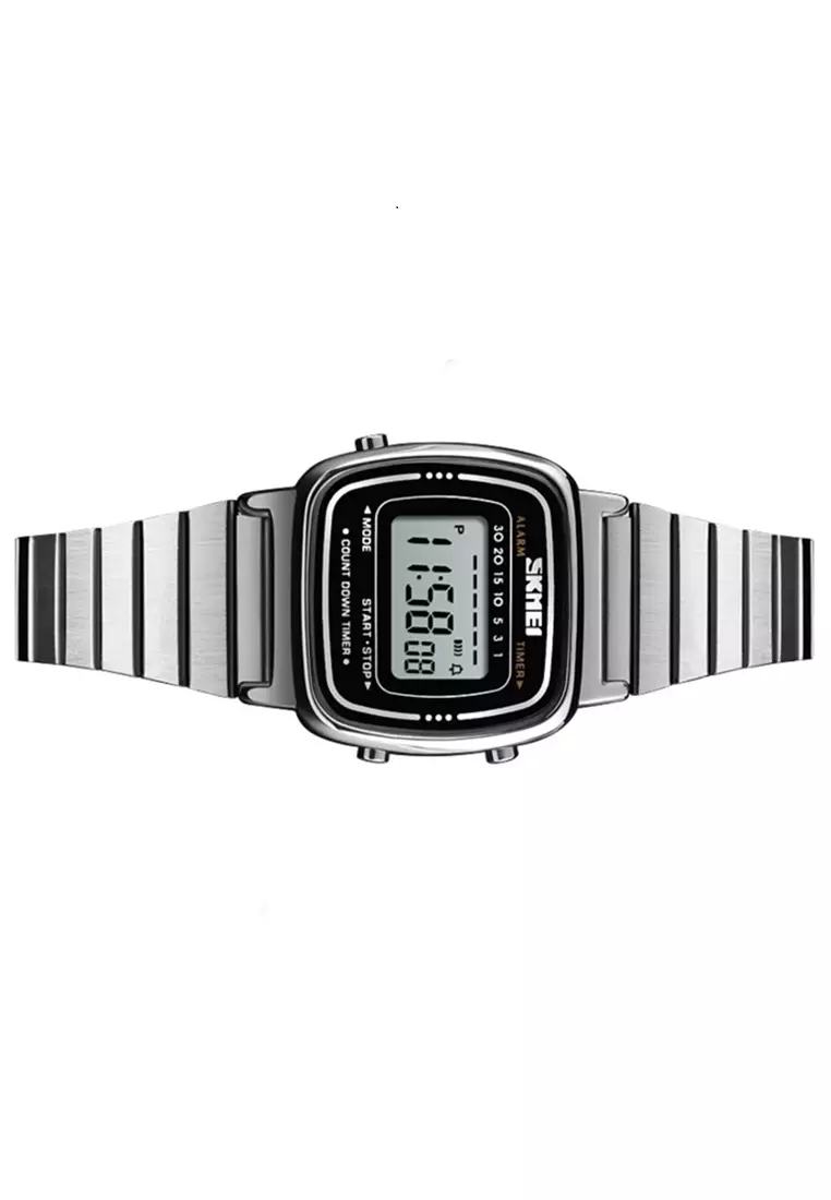 Jam Tangan Casual Digital Wanita Waterproof 50m Strap Tali Material Stainless Steel LA60 ORIGINAL
