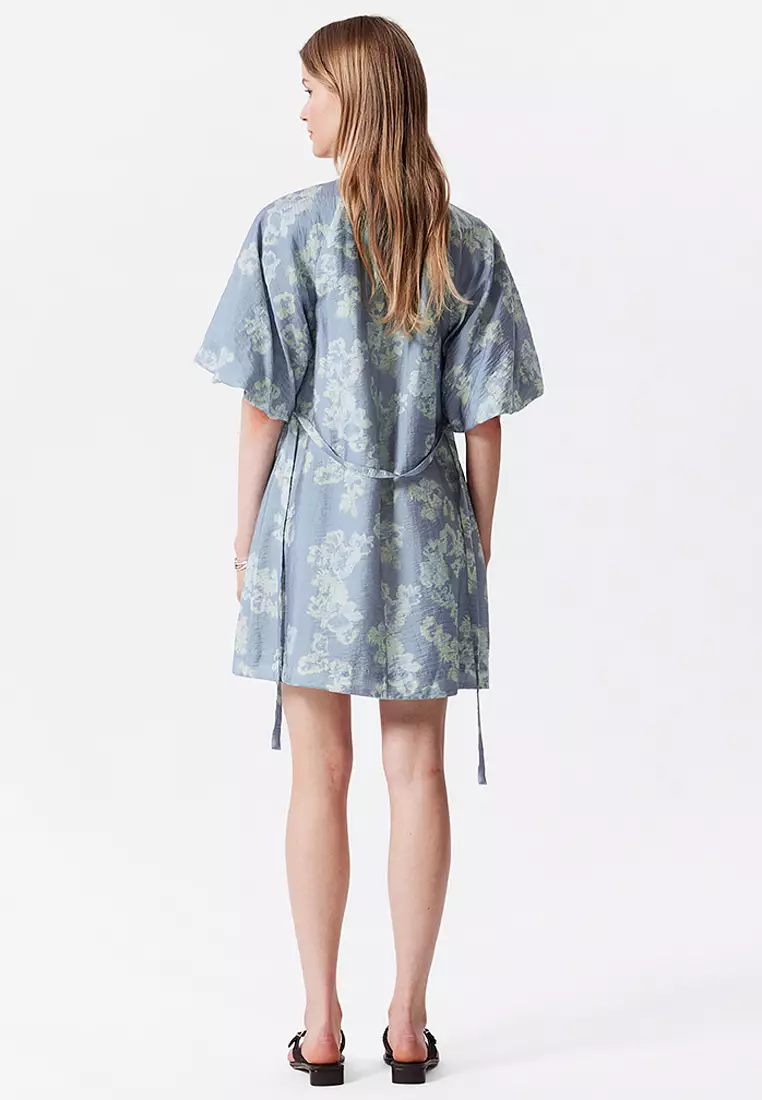 Puff-Sleeve Mini Dress