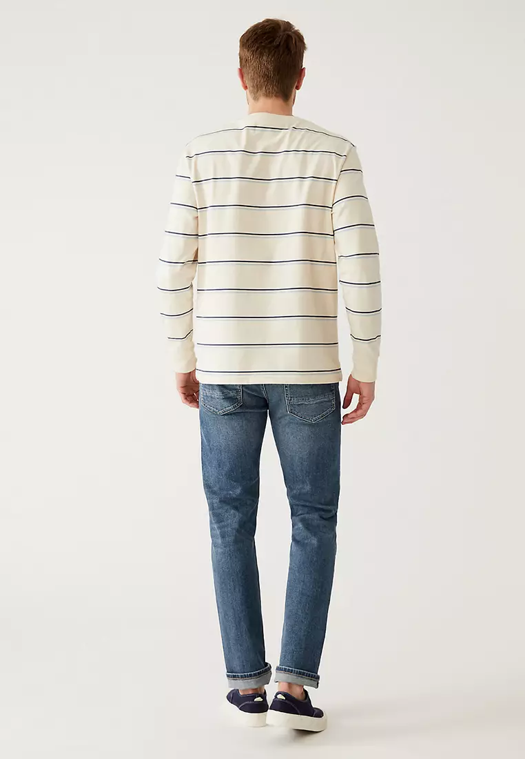 Slim Fit Vintage Wash Stretch Jeans