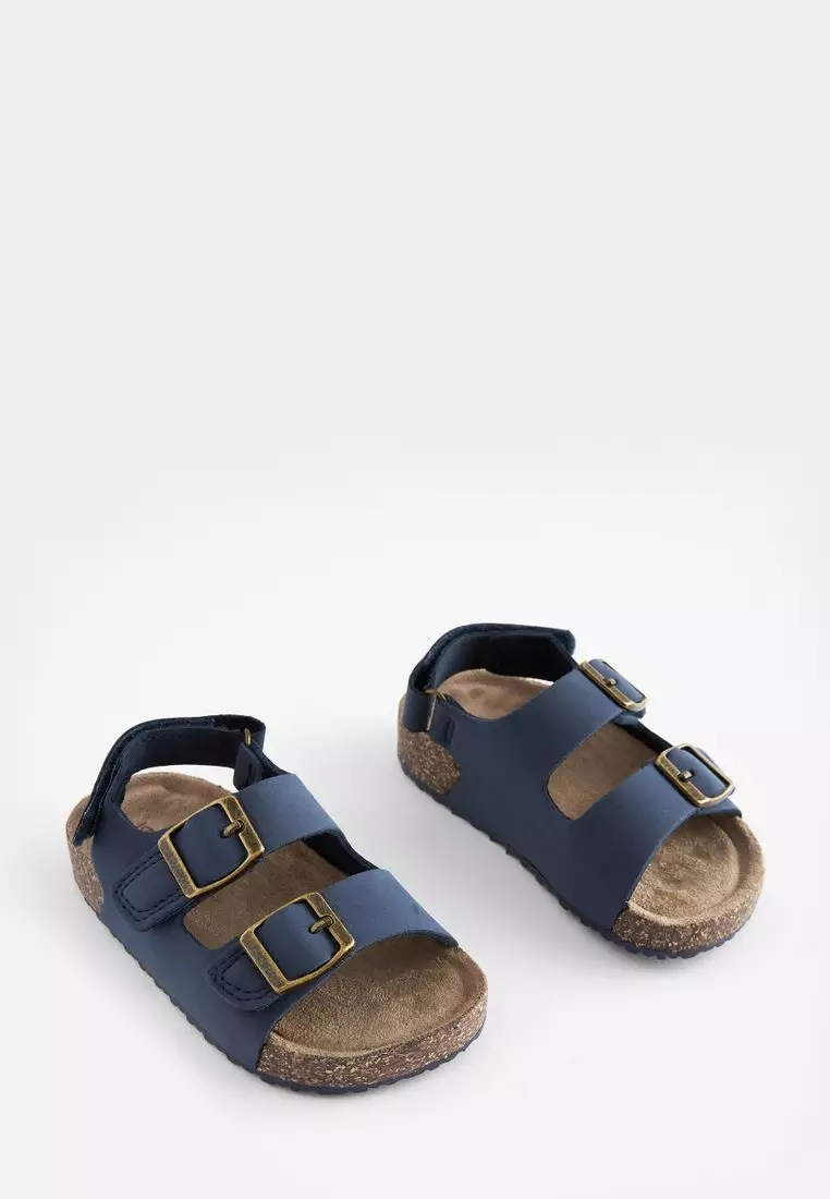 Double buckle cork on sale footbed slide sandal