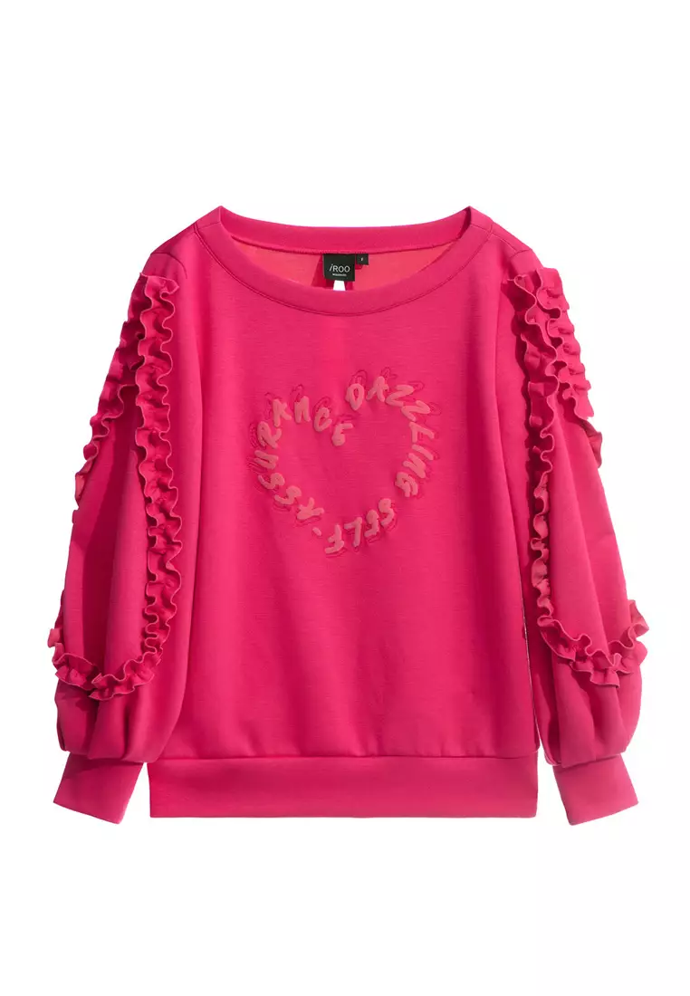 Heart Shape Top With Ruffle Sleeve Detail