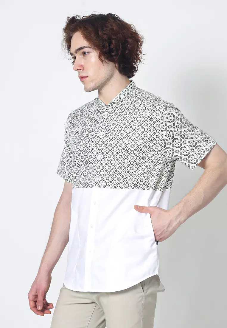 Kemeja Koko Pria Lengan Pendek Zaid Green Baju Muslim Pria