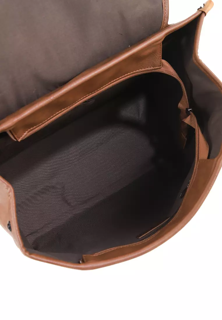 Distressed Leather Atlas Convertible Messenger Backpack