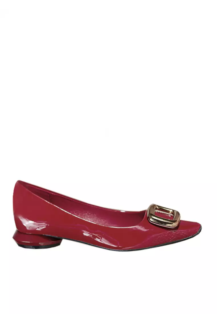 Discount on Twenty Eight Shoes  shoes - SKU: VANSA Simple Shinny Patent Buckle Low Heel Shoes VSW-F731815
