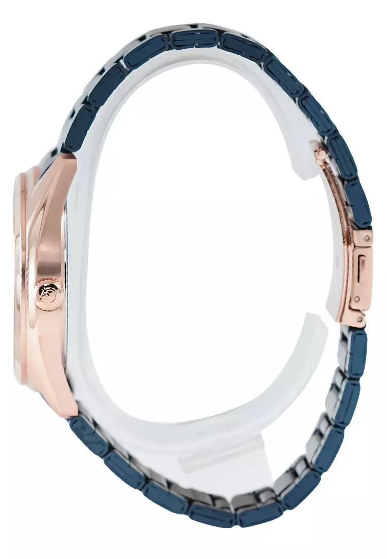 Alexandre Christie - Jam Tangan Pria - Rosegold - Blue Stainless Steel - 8681 MDBURBU