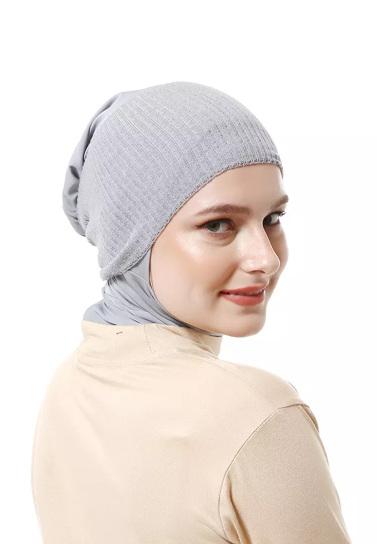 Irma Ciput Muslimah Wanita Motif Polos Simple Fashion Women - Grey