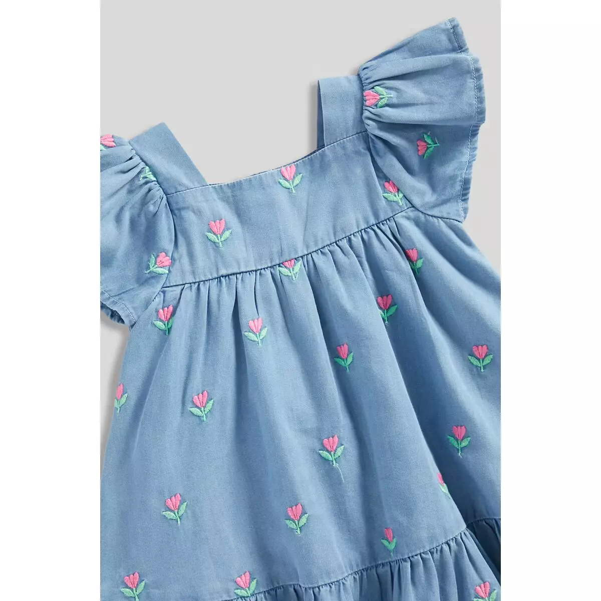 Mothercare Embroidered Denim Dress - Dress Bayi Perempuan (Biru)