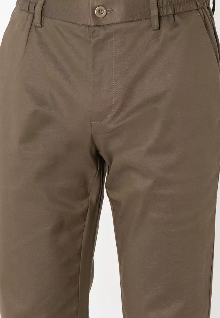 Button Stretchable Waist Band Chinos