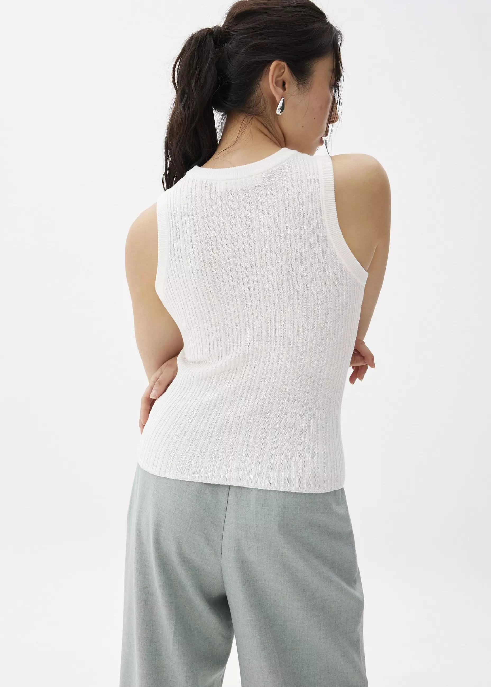 Atasan Wanita - Ribbed Knit Tank Top